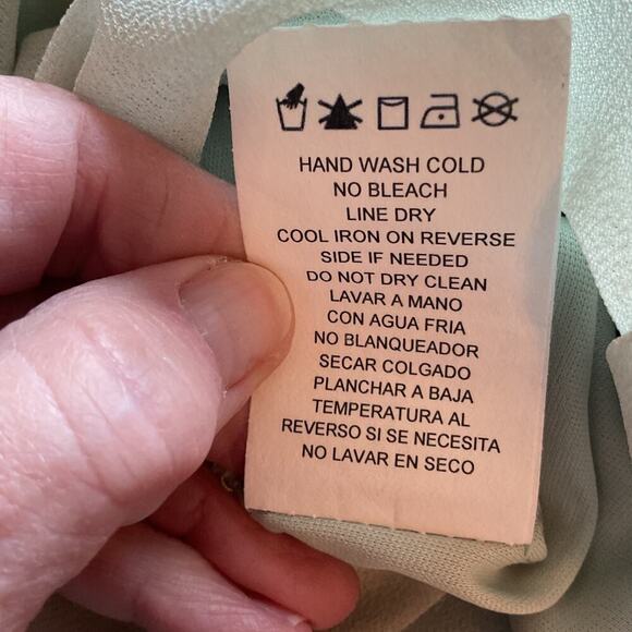 R&M Richards Mint Green Long Formal w/Matching 3/4 Sleeve Jacket Petite 16 - Picture 9 of 10